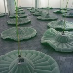 “Pleasure Grounds”, 1999, dimensions variable; nylon fabric, blowers, electrical hardware, rope. First version installed at Genovese Sullivan Gallery.